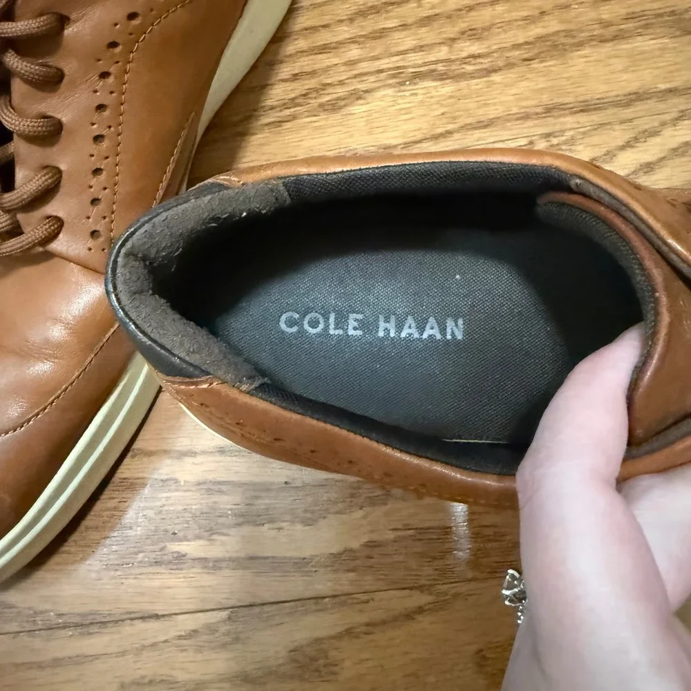 Cole Haan Brown Leather Grand Crosscourt‎ Wingtip Oxford Sneakers size 12